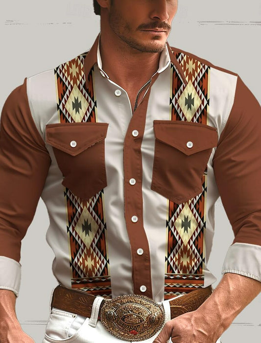 Men's Vintage Western Cowboy Shirt