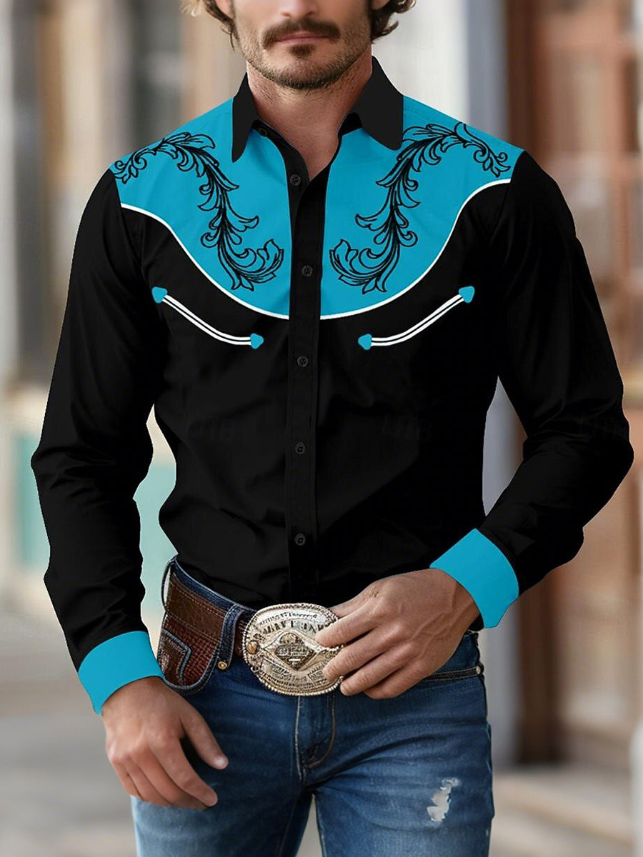 Men's Vintage Western Cowboy Shirt
