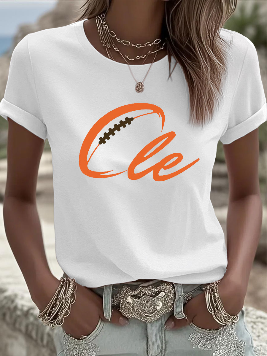 Women's Football Fans Lovers Gameday Casual short-sleeved T-shirt