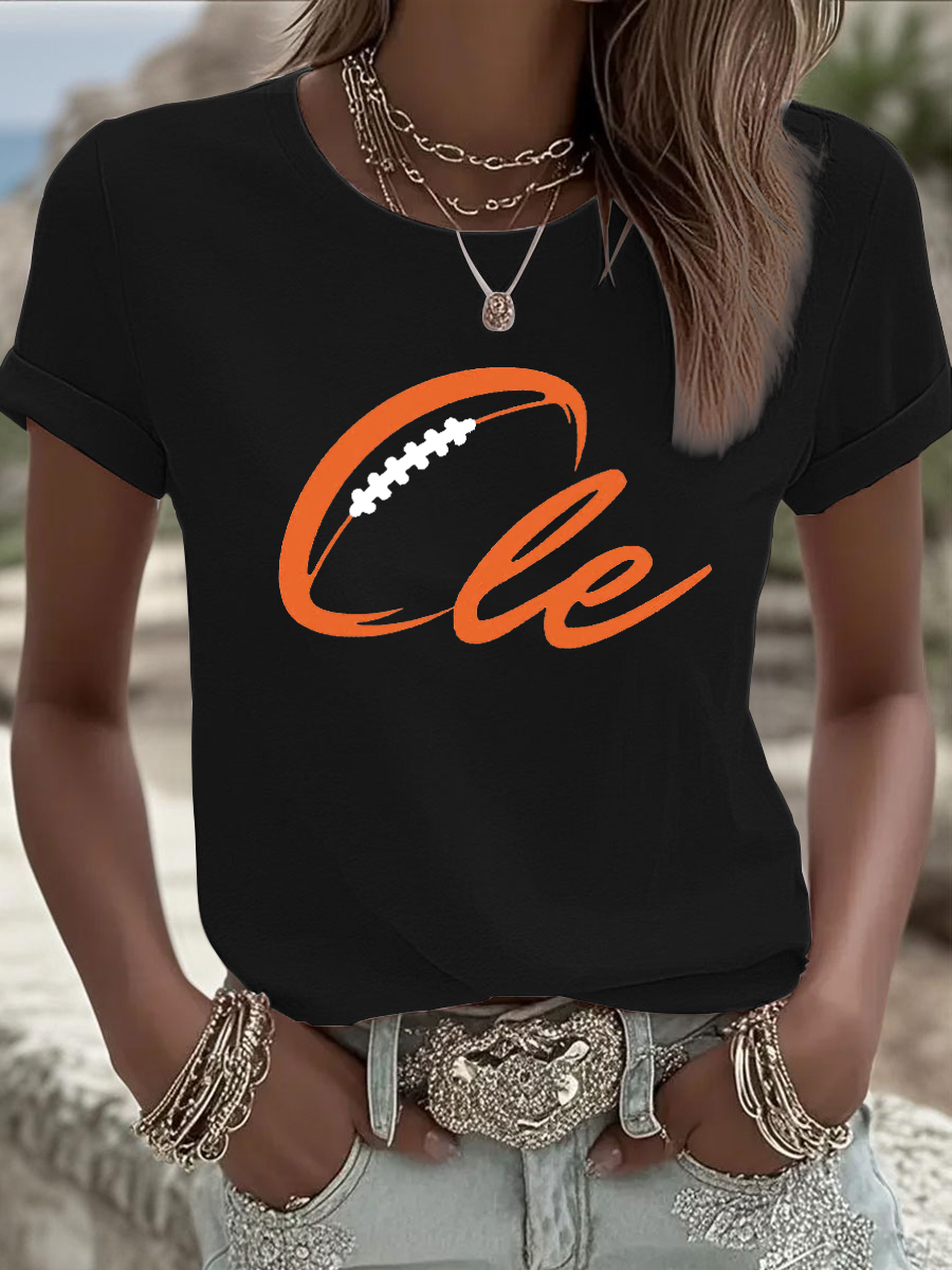 Women's Football Fans Lovers Gameday Casual short-sleeved T-shirt