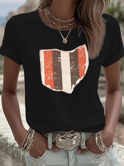 Women's Football Fans Lovers Gameday Casual short-sleeved T-shirt