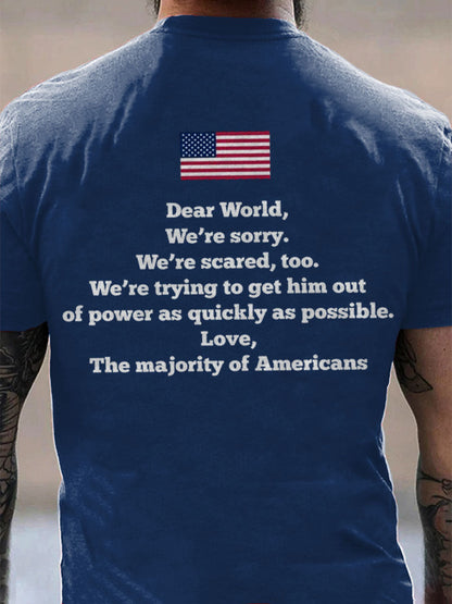 Men's Dear World... Print short sleeves t-shirt