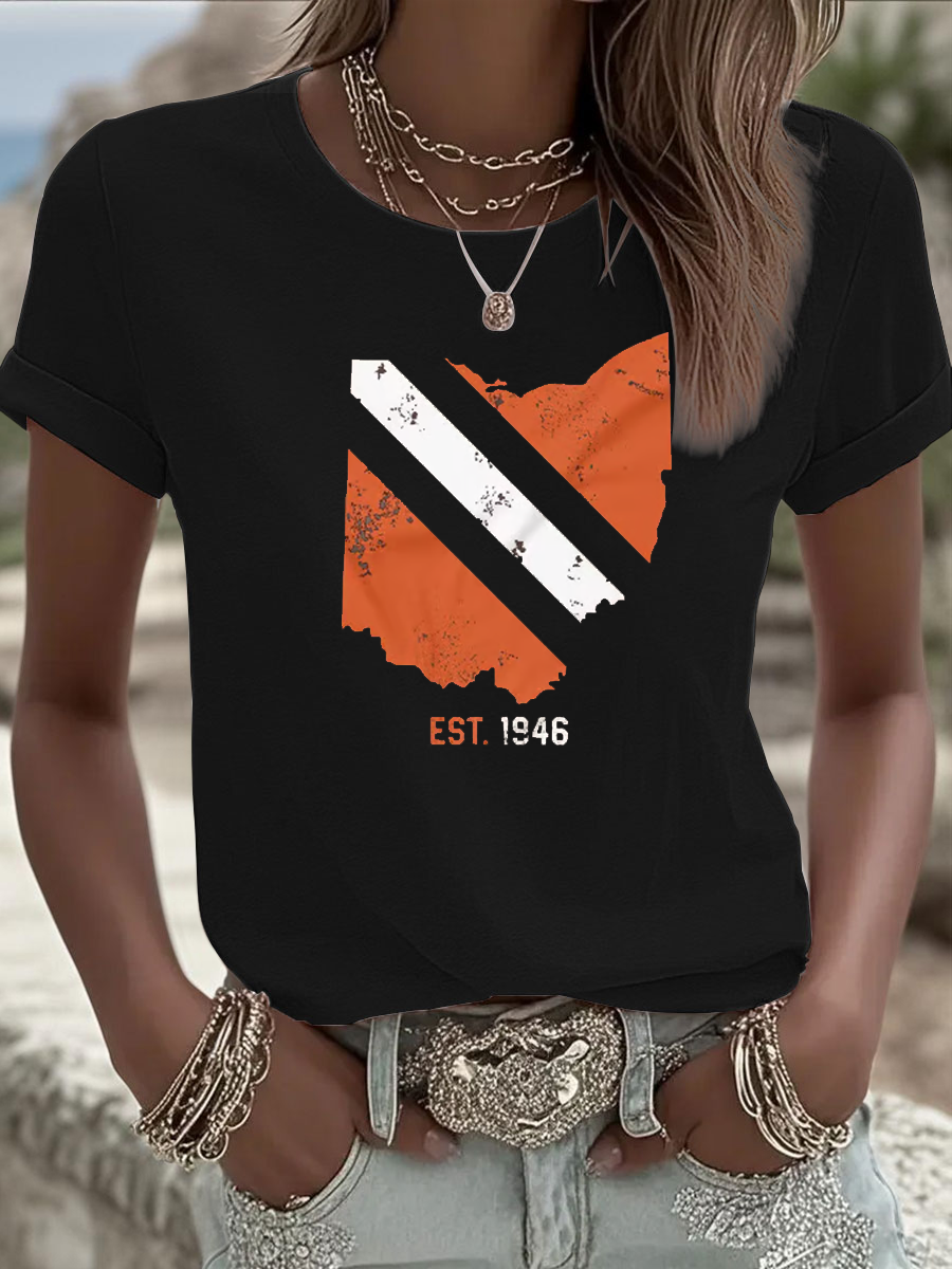 Women's Football Fans Lovers Gameday Casual short-sleeved T-shirt