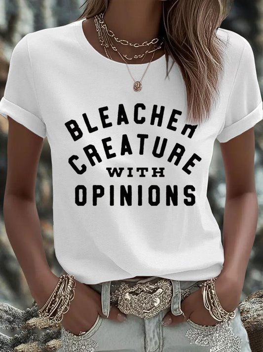 Women's Bleacher Creature With Opinions Print T-Shirt