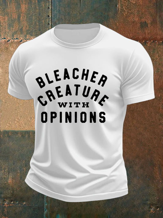 Men's Bleacher Creature With Opinions Printed T-shirt