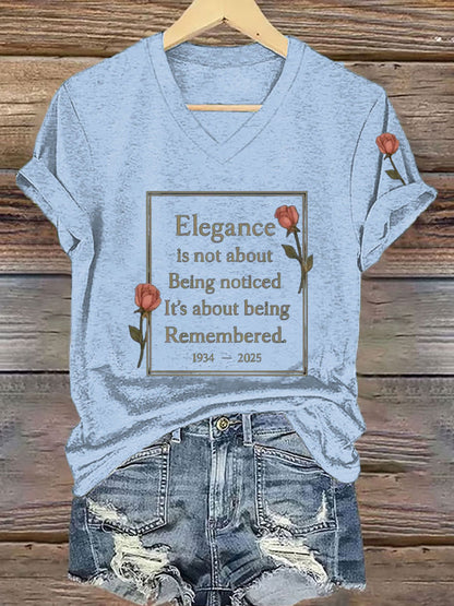 Women's Elegance Is About Being Remembered Quote T-Shirt