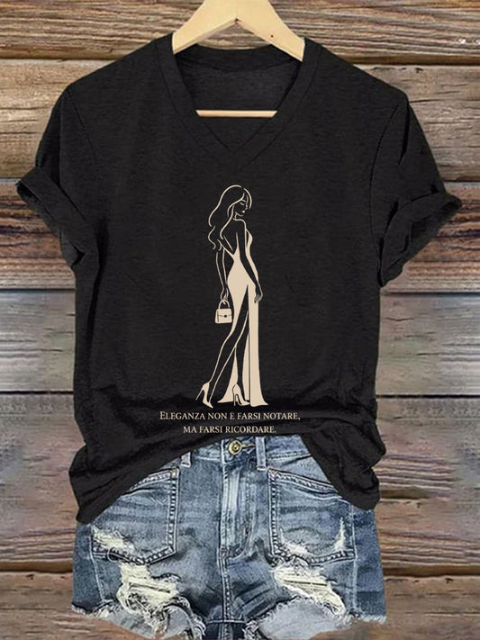 Women's Elegance Is About Being Remembered Quote T-Shirt