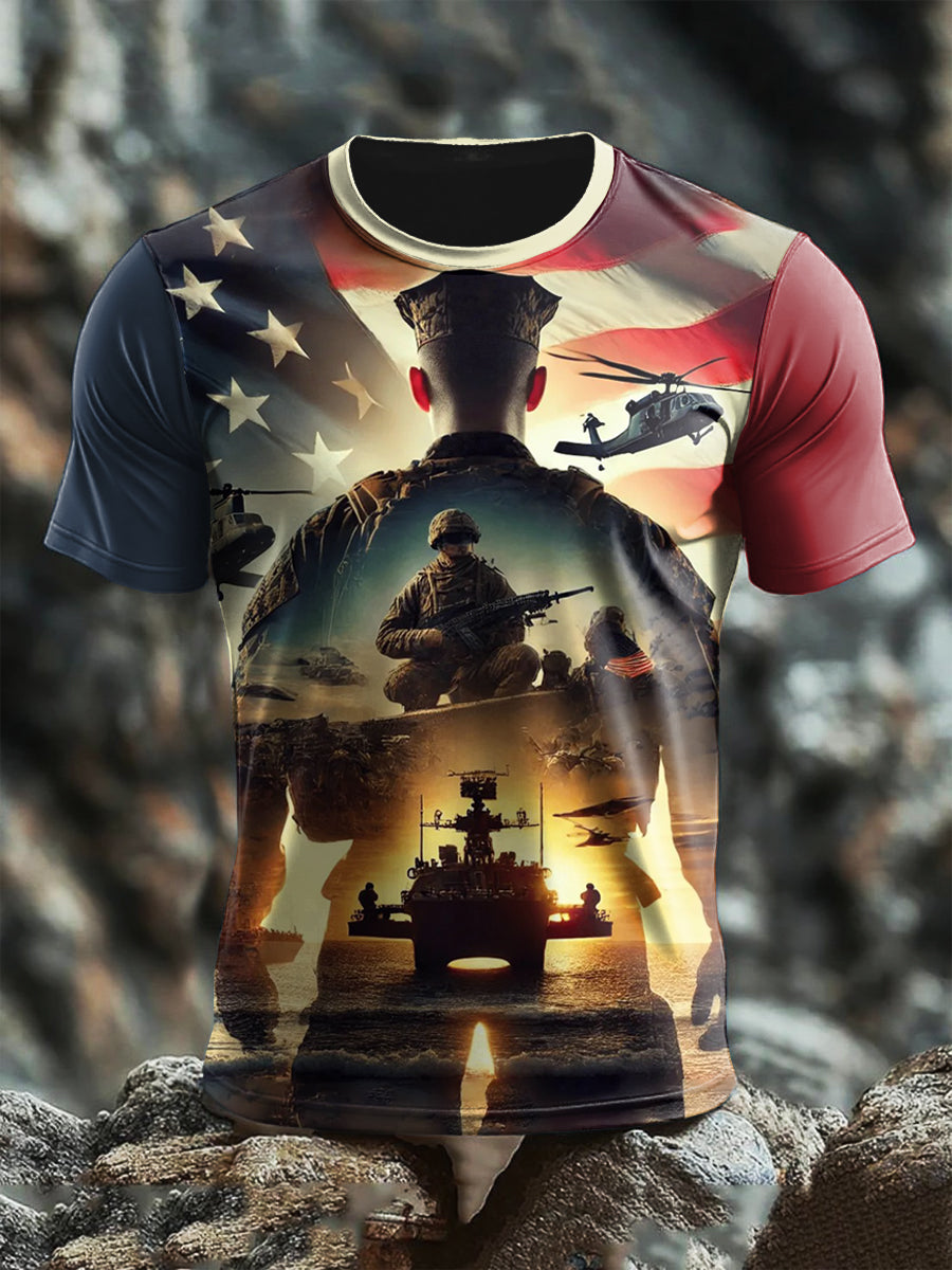 Men's Veterans Day Print short sleeves t-shirt