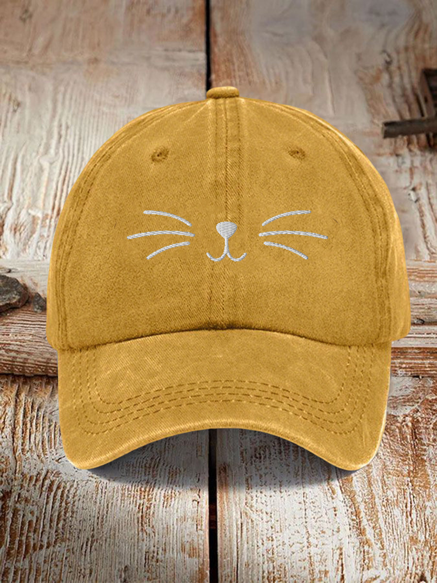 Unisex Cute Cat Face Design Print Hat