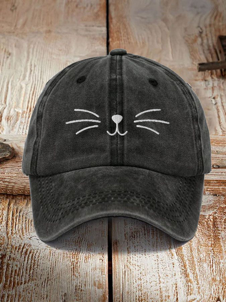 Unisex Cute Cat Face Design Print Hat