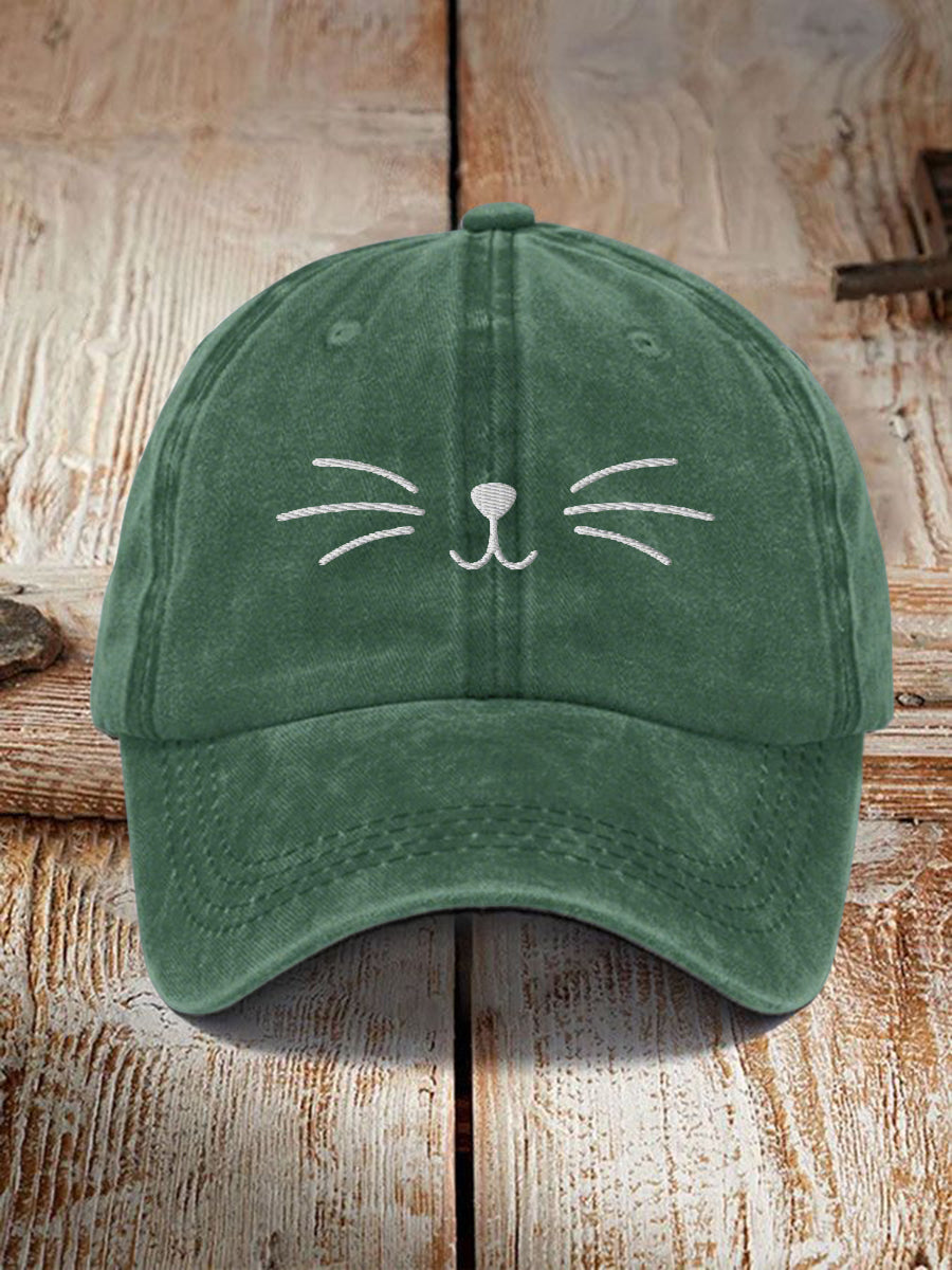 Unisex Cute Cat Face Design Print Hat