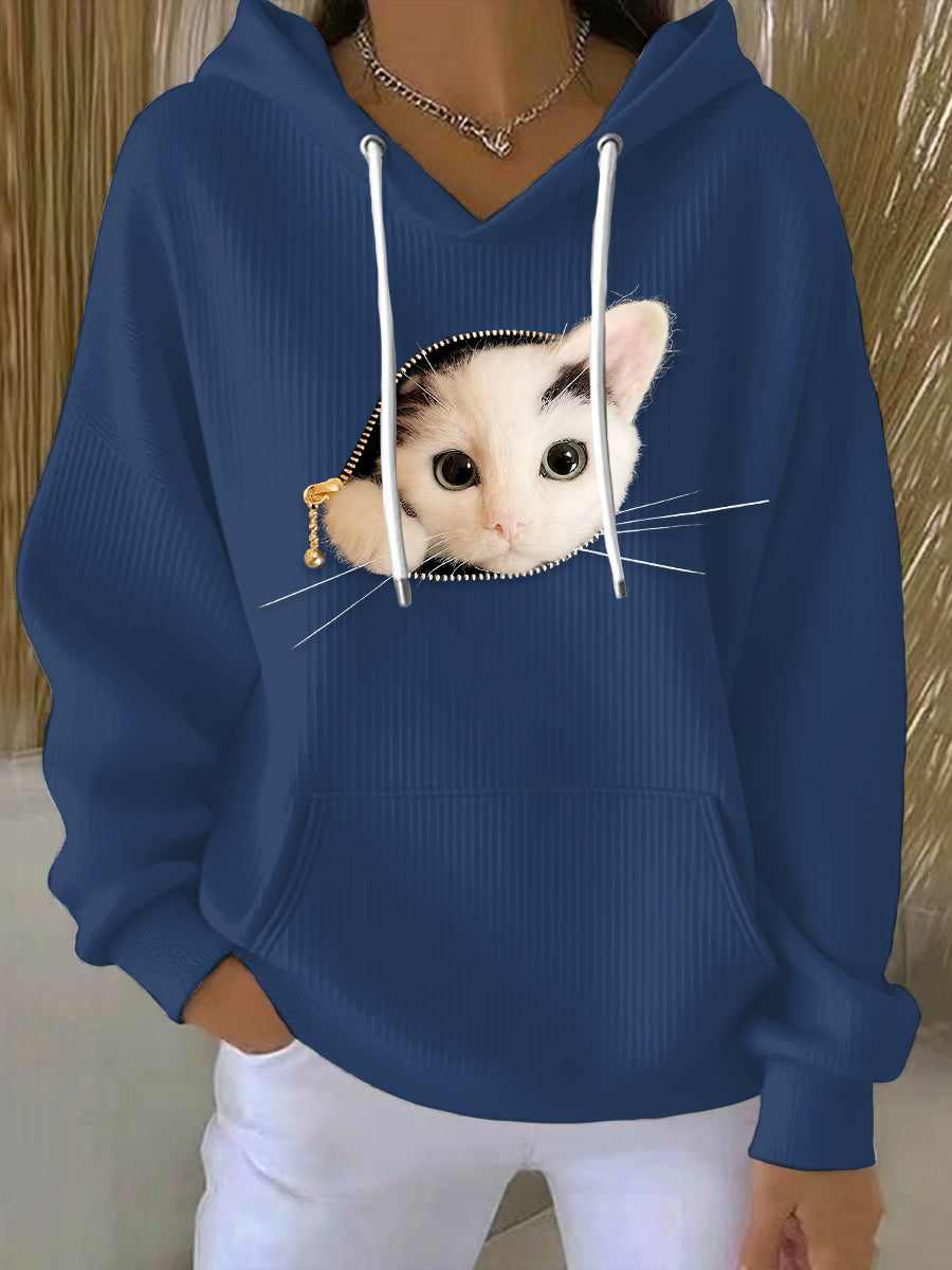 Women's Cat Print Hoodie