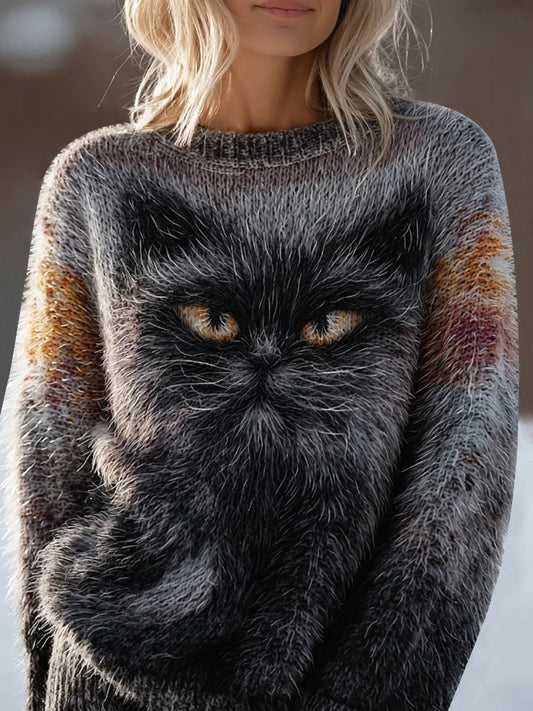 Women's Cute Cat Print Casual Top