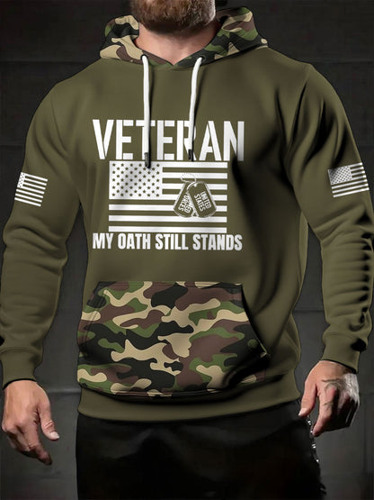 Men's Veteran Printed Hoodie