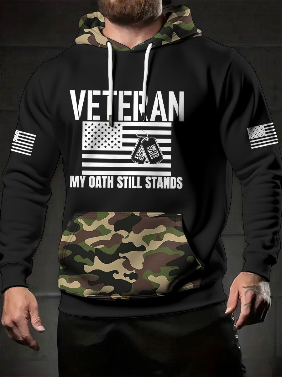 Men's Veteran Printed Hoodie