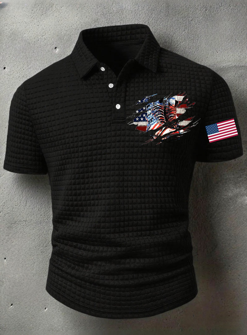 Men's American Flag Veterans Day Printed Shirt