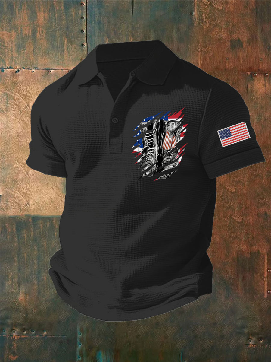 Men's American Flag Veterans Day Printed Shirt