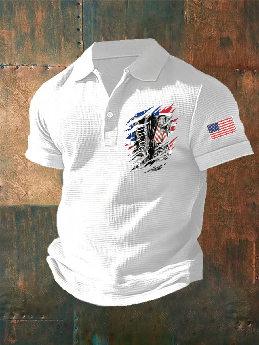 Men's American Flag Veterans Day Printed Shirt