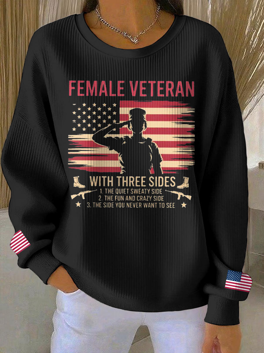 Women's Female Veteran Printed Sweatshirt