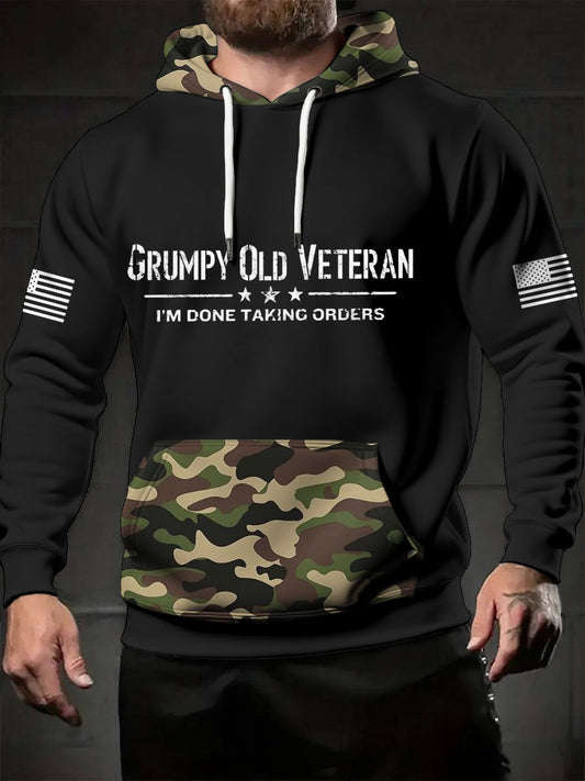 Men's Veteran Printed Hoodie