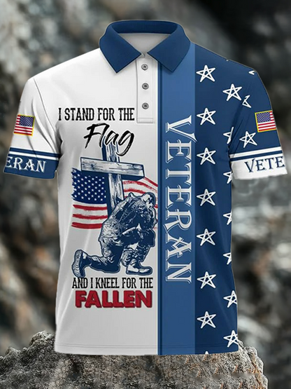 Men's American Flag Veterans Day Printed Shirt