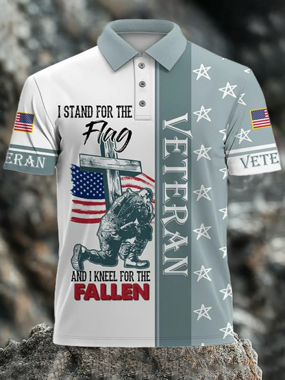 Men's American Flag Veterans Day Printed Shirt