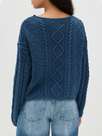 Women's Crew Neck Pullover American Flag Sweater