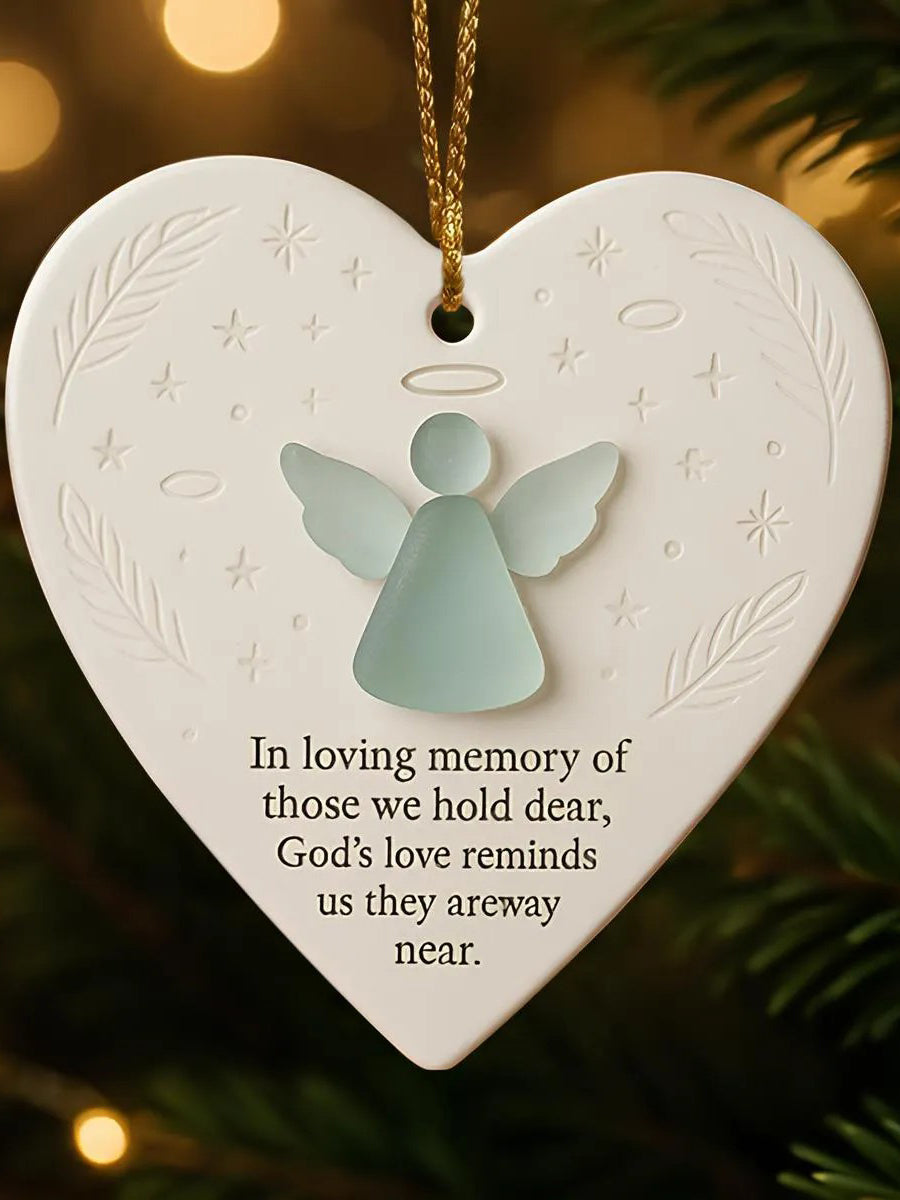Love Angel Sea Glass Ornament