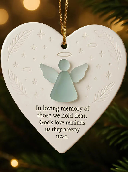 Love Angel Sea Glass Ornament