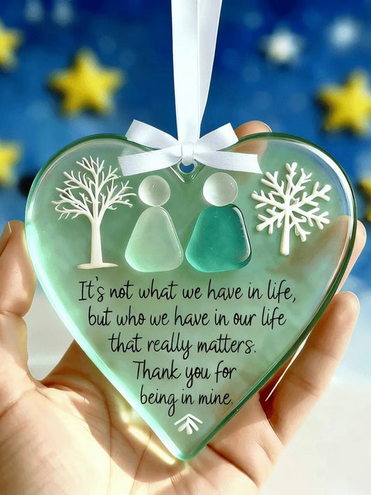 Snowflake Sea Glass Friendship Ornament