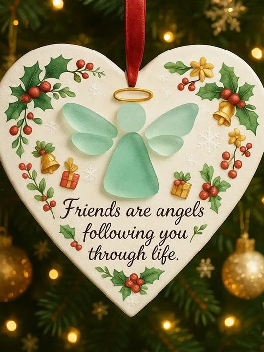 Heart-Shaped Angel Friendship Ornament