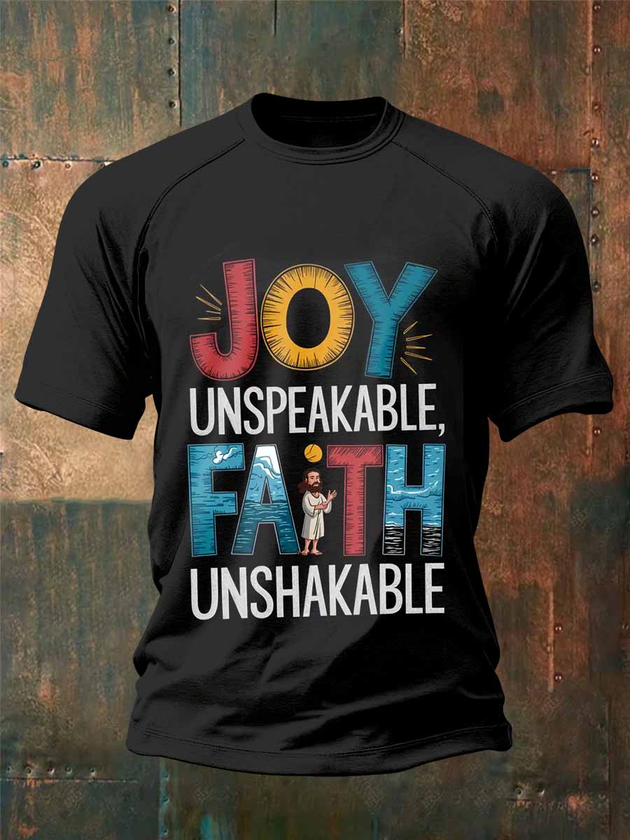 Retro Faith Print Casual T-Shirt