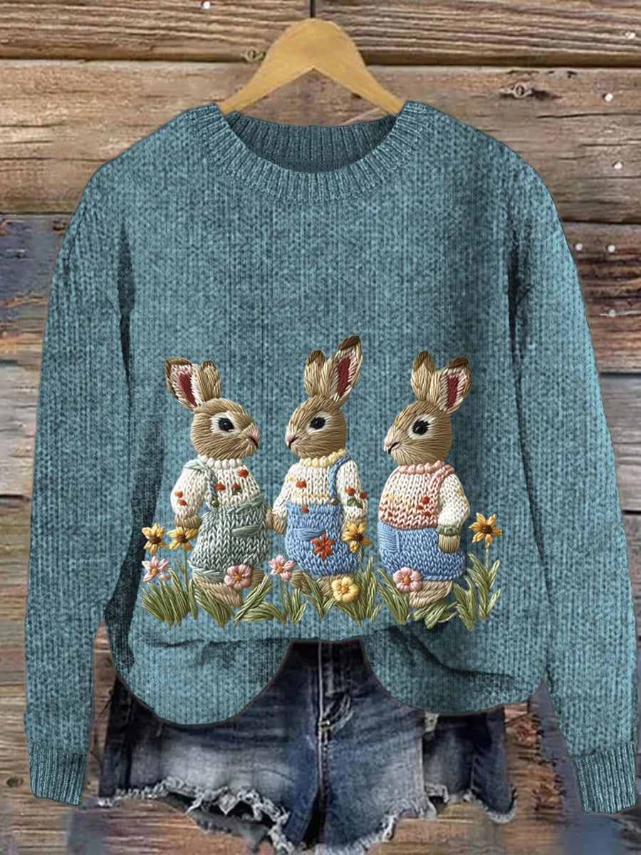 Women's Vintage Animal Print Comfort Casual Sweater