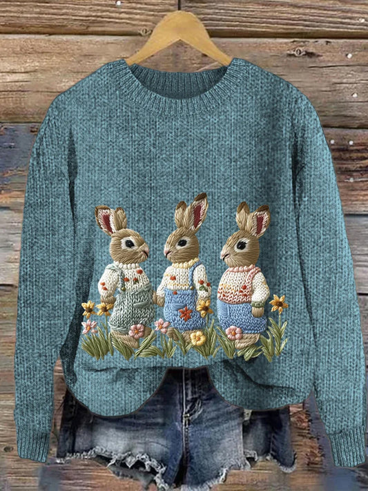 Women's Vintage Animal Print Comfort Casual Sweater