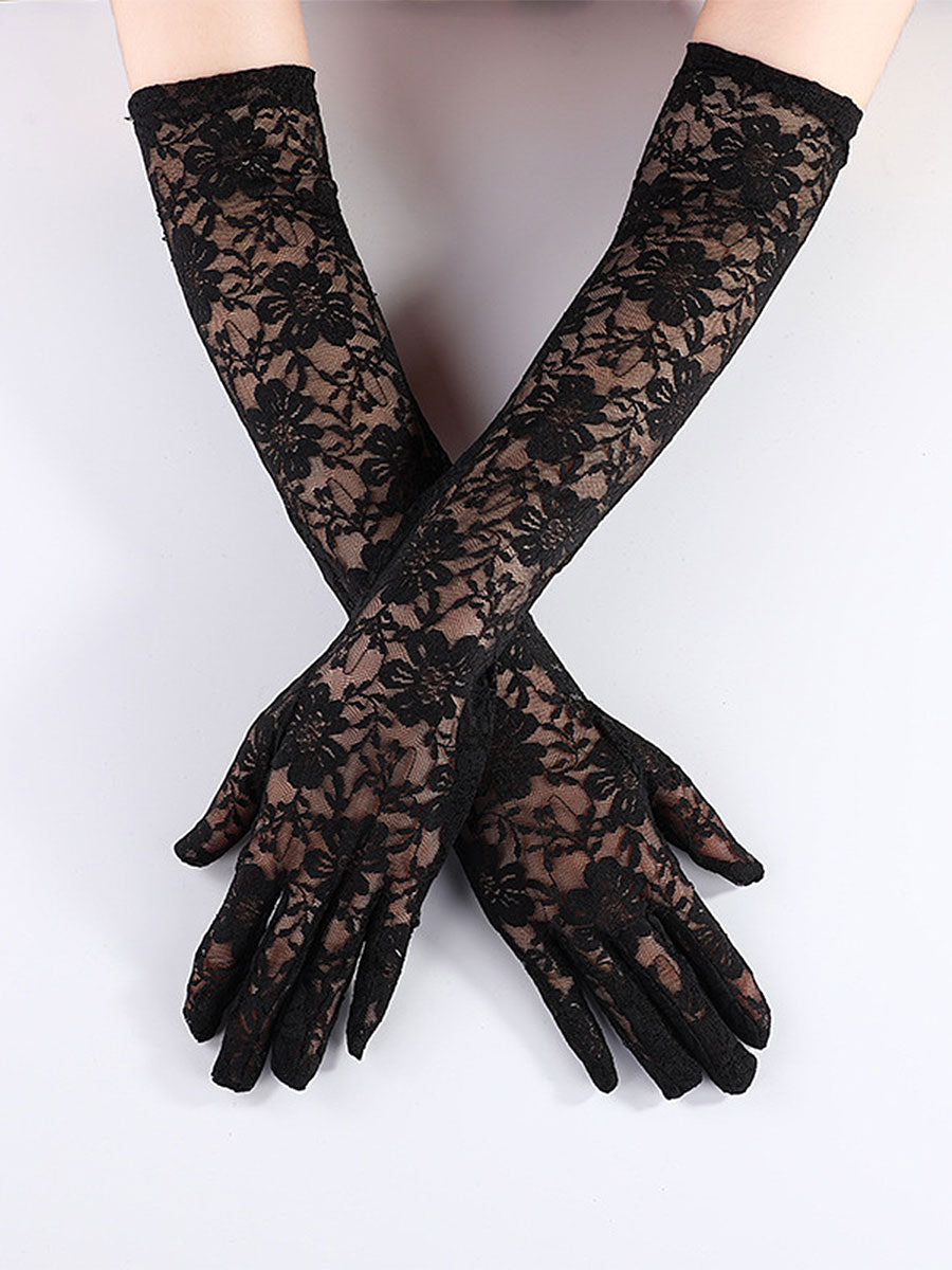 Women's Halloween lace gloves (pair)