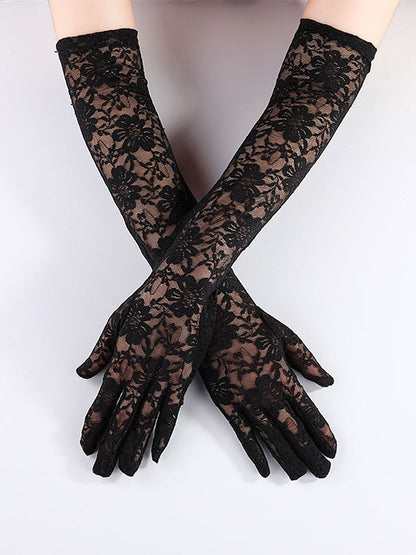 Women's Halloween lace gloves (pair)