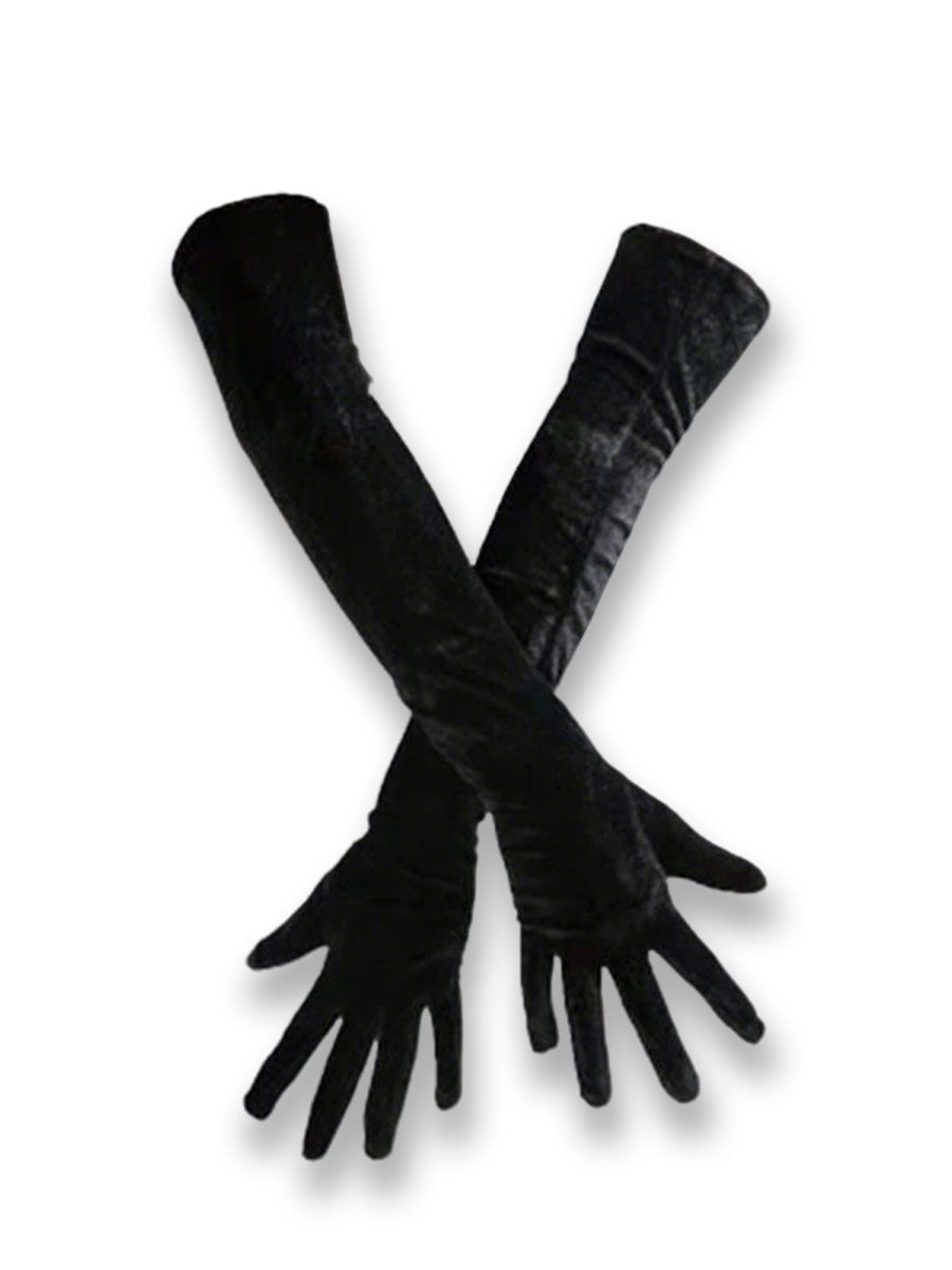Women's Halloween velvet gloves (pair)