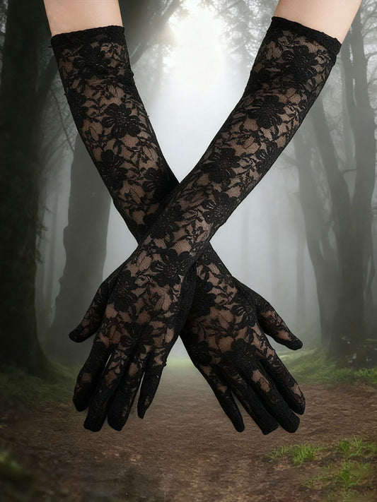 Women's Halloween lace gloves (pair)