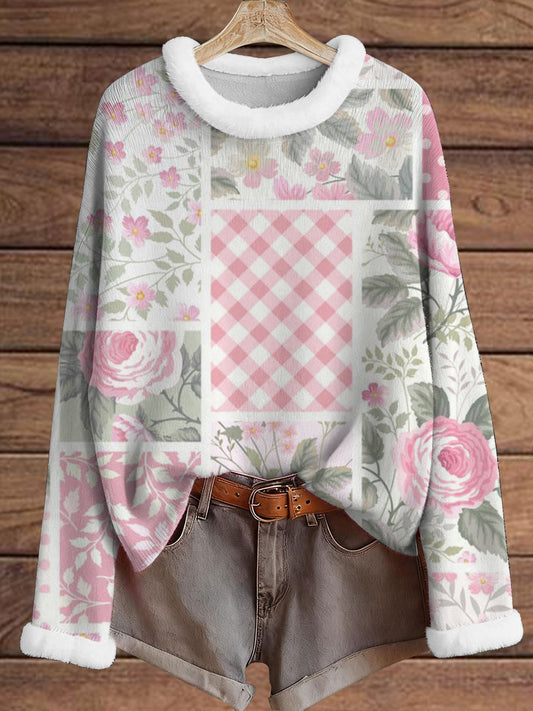 Women's Breast Cancer Pink furry print top