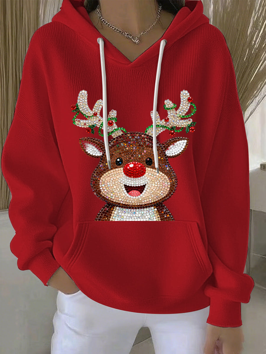 Women's Christmas Print Casual Hoodie