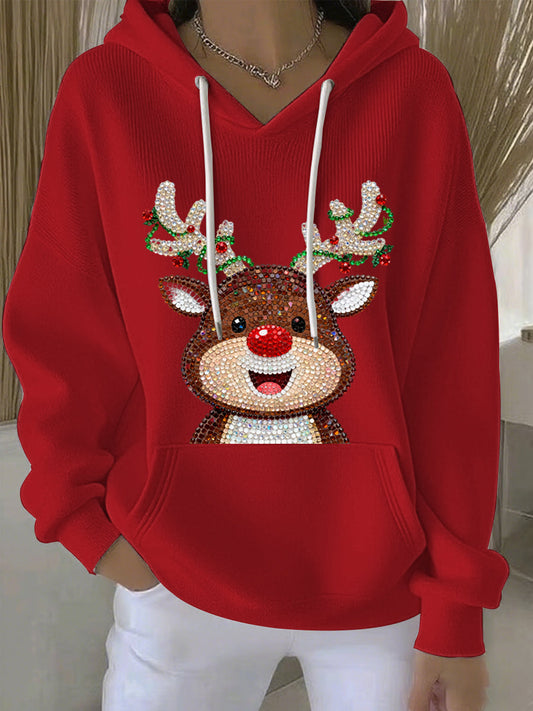 Women's Christmas Print Casual Hoodie