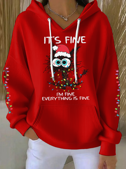 Women's Christmas cat print Hoodie