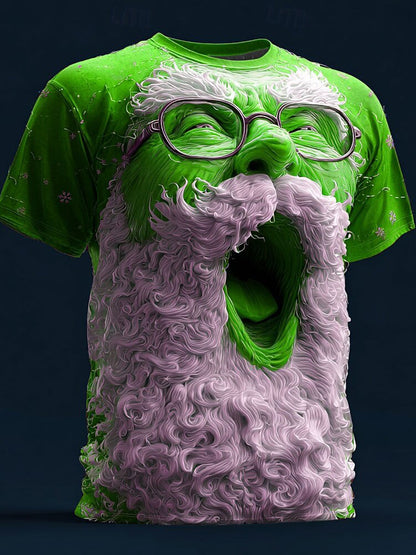 Men's Retro Christmas Santa Claus Printed T-shirt