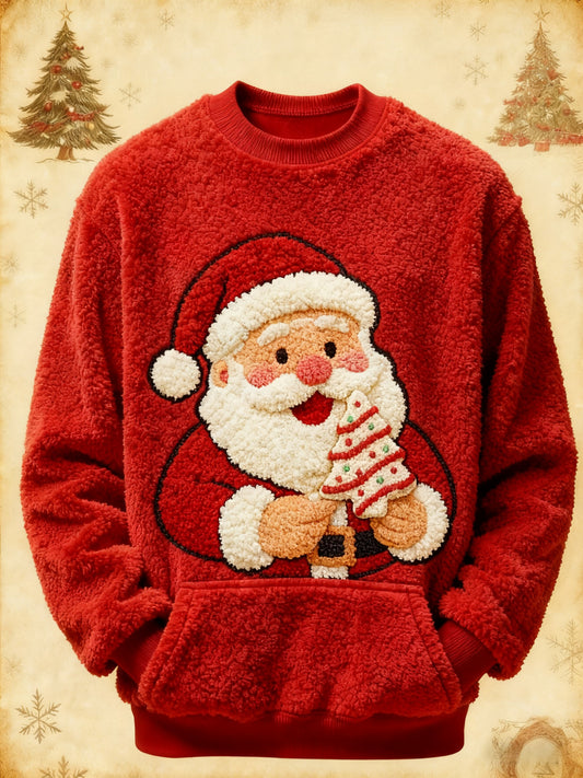 Women's Vintage Christmas Santa Claus Printed Sweatshirt