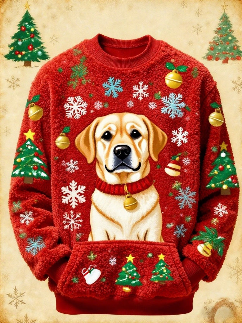 Women's Vintage Christmas Dog Printed Sweatshirt