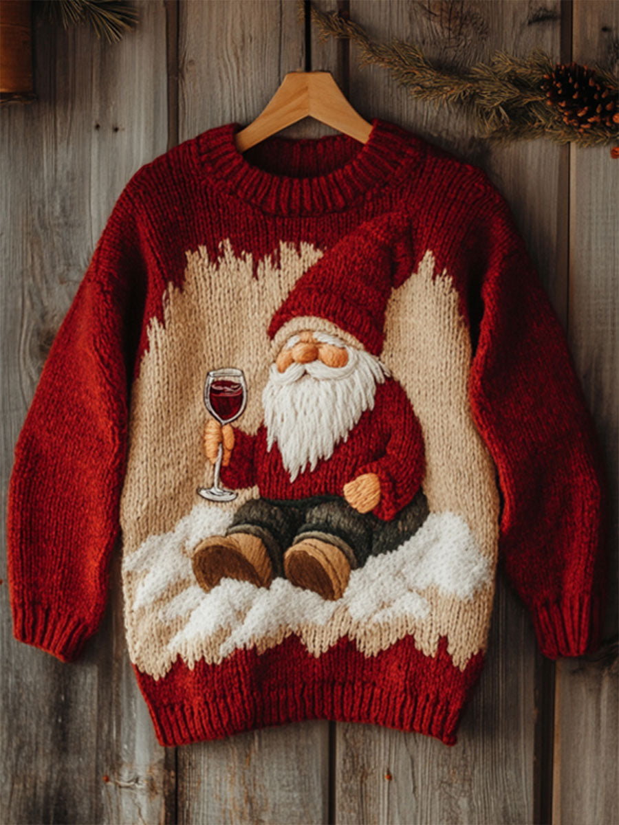 Women's Santa Wine Glass Regular Sweatshirt