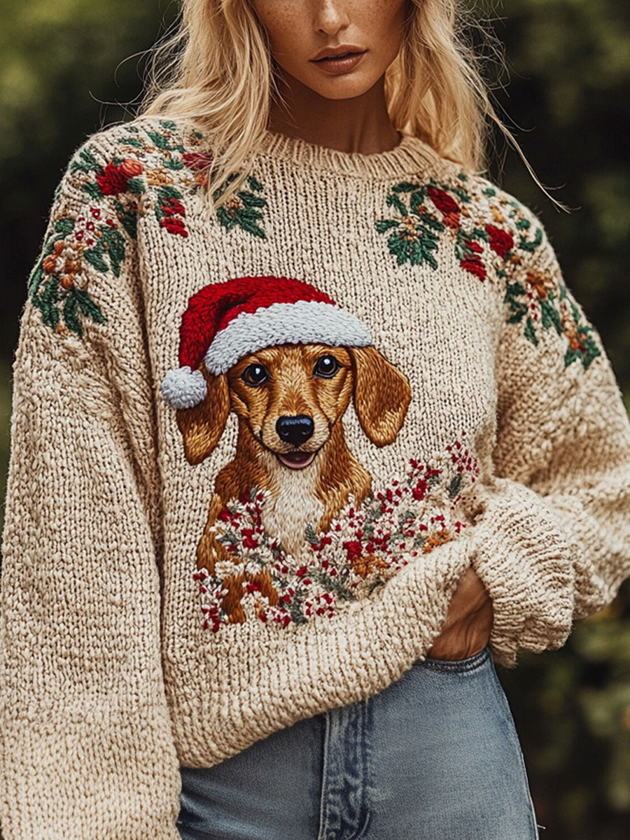 Women's Christmas Dachshund Regular Sweatshirt