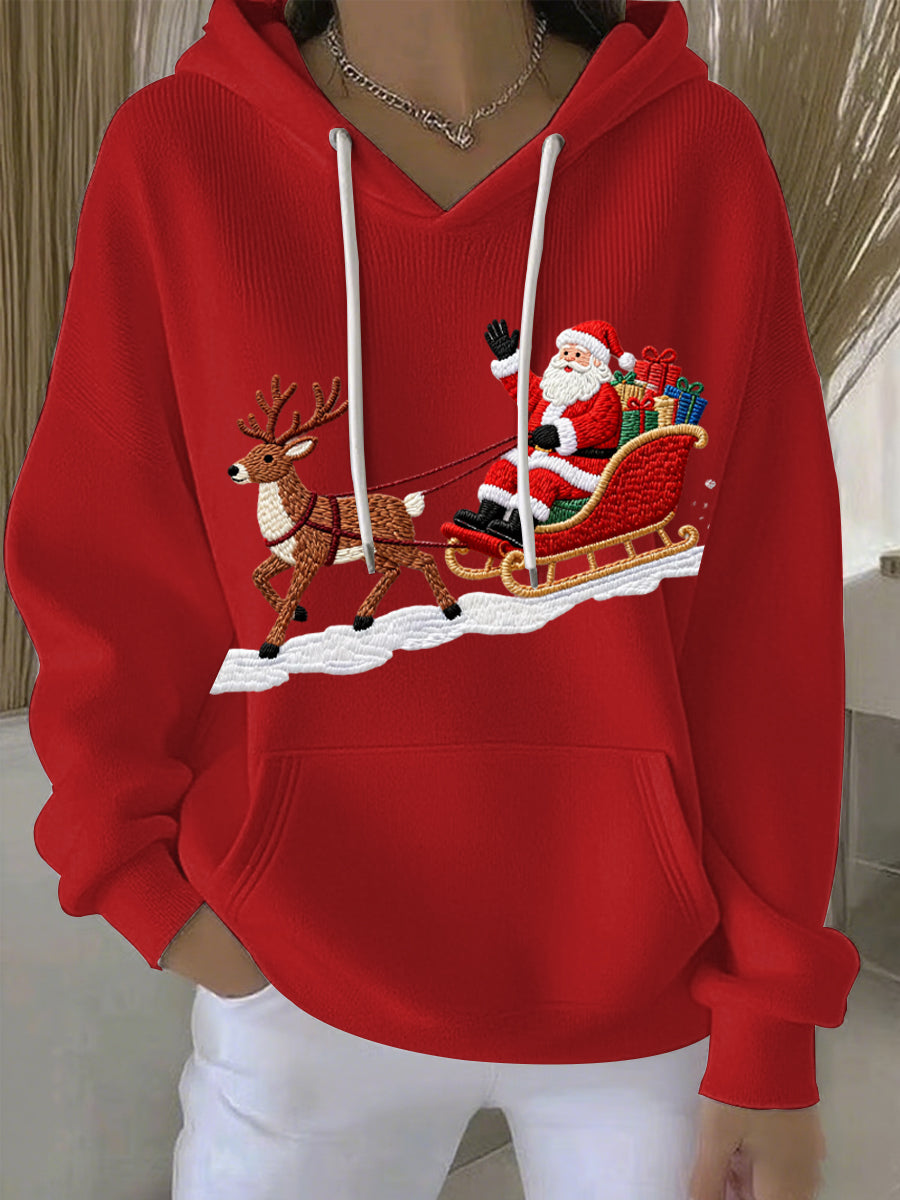Women's Christmas Print Casual Hoodie