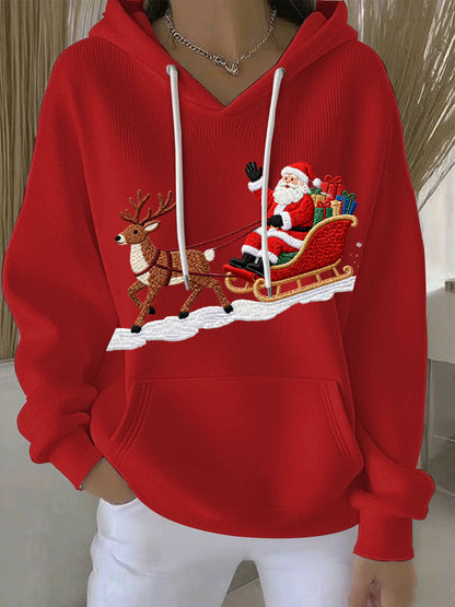 Women's Christmas Print Casual Hoodie