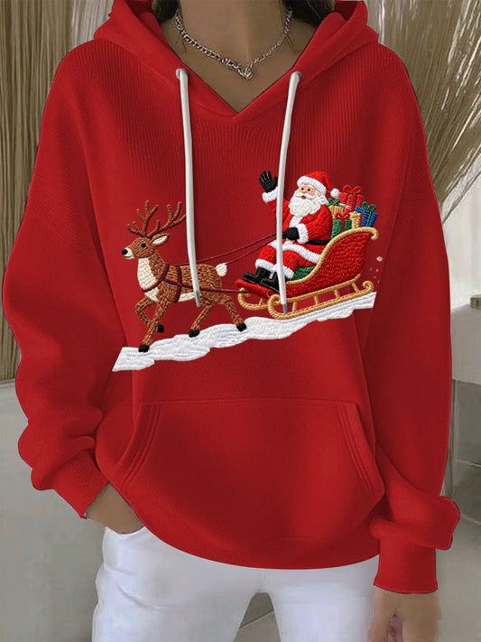Women's Christmas Print Casual Hoodie